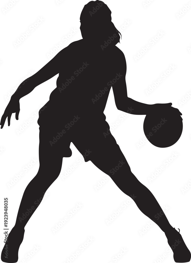 Obraz premium basketball player girl silhouette