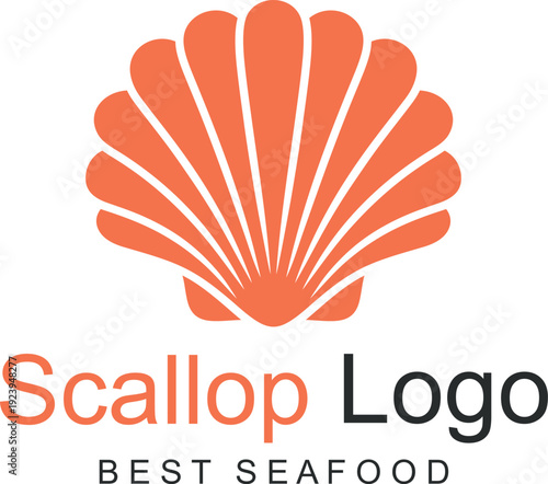 Scallop logo. Isolated scallop  on white background