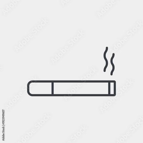 Cigarette icon set in flat and strokes. Suitable for graphic projects. EPS10