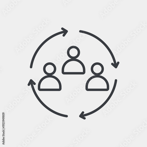 Collaboration icon set in flat and strokes. Suitable for graphic projects. EPS10