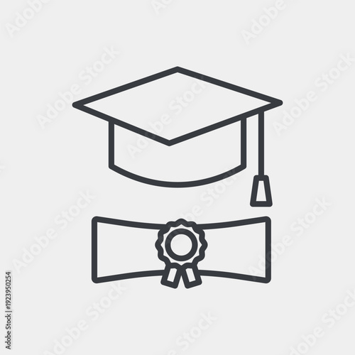 Degree icon set in flat and strokes. Suitable for graphic projects. EPS10