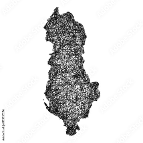 Sketch Albania outline map design