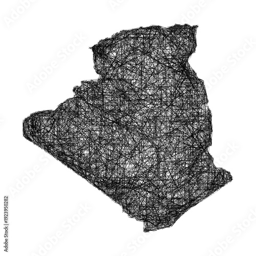 Sketch Algeria outline map design