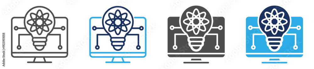 Obraz premium computer service icon set multiple concept