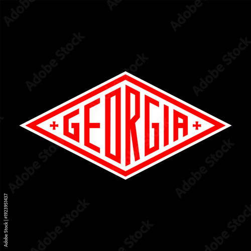 Retro badge Georgia. Visit city logo template for banner, flyer and branding