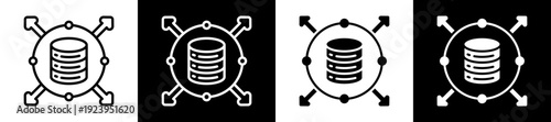 Storage Capacity Icon Set In Black And White Filled Style Collection