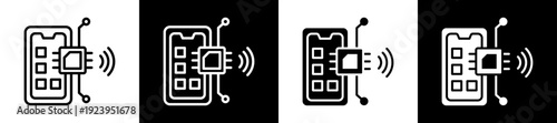 Iot Device Icon Set In Black And White Filled Style Collection