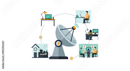 Global Remote Work & Collaboration: Satellite Connecting Distributed Teams and Home Offices