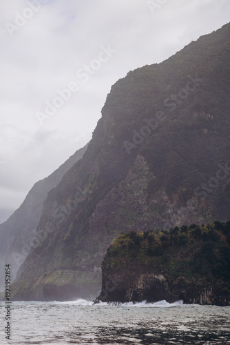 incredible views of the mountains and the ocean, splashes of water and the sound of waves