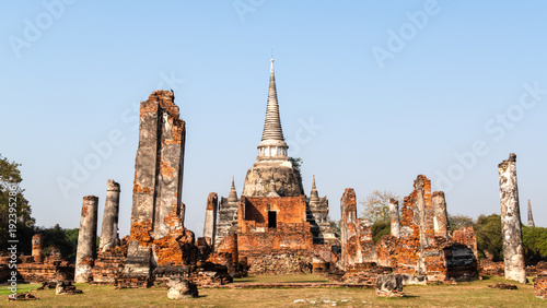 Wat Phra Si Sanphet in Ayuthaya. Kingdom of Thailand.