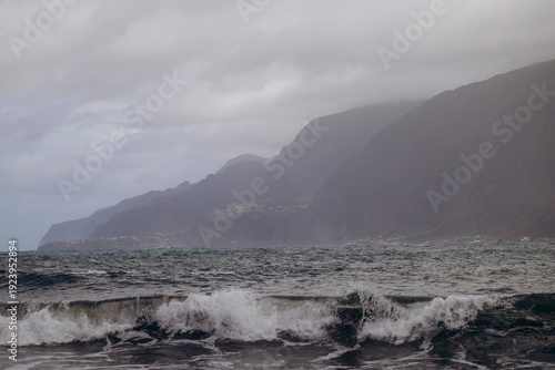 incredible views of the mountains and the ocean, splashes of water and the sound of waves