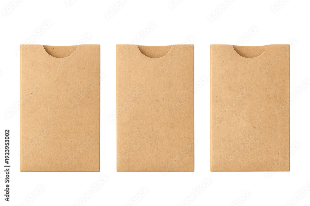 Fototapeta premium Kraft paper sleeves displaying eco friendly blank card holders