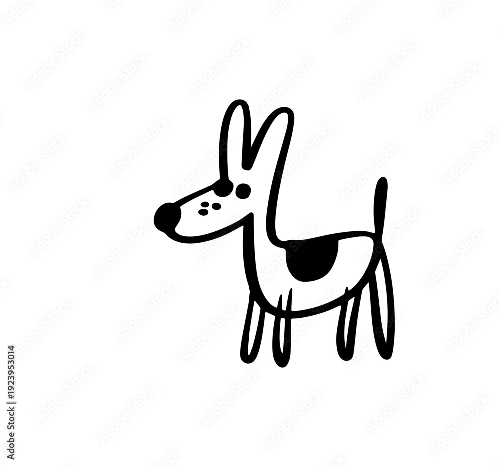 Fototapeta premium dog Cartoon style vector 