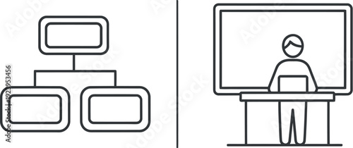 Illustration of organizational structure and video conferencing integration