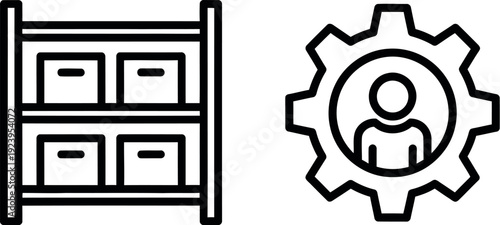 Warehouse inventory management with automated system illustration