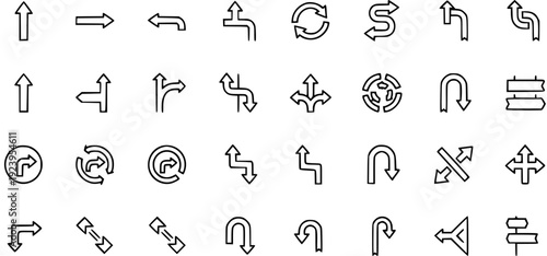 Navigation and Direction Arrows Icon Set for UIUX Design