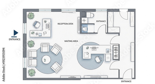 Detailed architectural floor plan showcasing interior design and room layouts for a modern apartment.