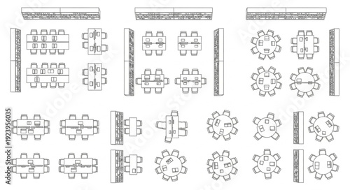 Detailed architectural blueprints showcasing various building designs and structural elements.