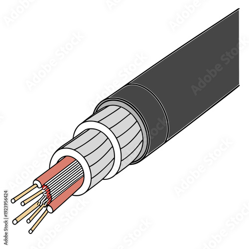 vector illustration of an electric cable