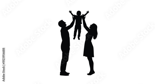 Family moment of joy a father lifting his child a loving silhouette