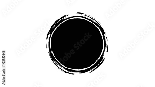 Black Circle with White Outline.