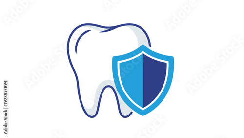 Tooth with Shield Protection Icon.