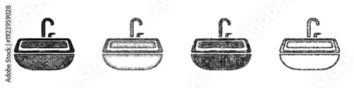 Sketch sink icon design set