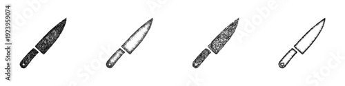 Sketch knife icon design set