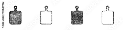 Sketch cutting board icon design set