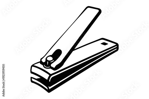 Professional Nail Clipper Vector Icon - Personal Grooming and Hygiene Tool Illustration, Manicure and Pedicure Equipment Symbol, Classic Metal Finger Nail Cutter Isolated on White Background.