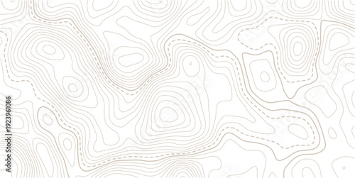 Abstract topo contour map on white background. The concept of a conditional geography scheme and the terrain path. Design materials. Print image, Abstract bacground. Vector illustration.       