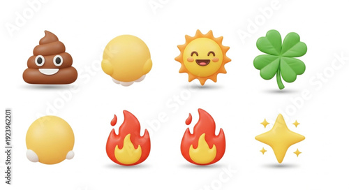 Collection of various emojis representing different concepts and emotions in a vibrant display 2.