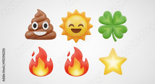 Collection of various emojis representing different concepts and emotions in a vibrant display 3.