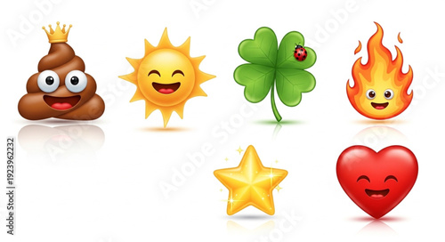 Collection of various emojis representing different concepts and emotions in a vibrant display 4.