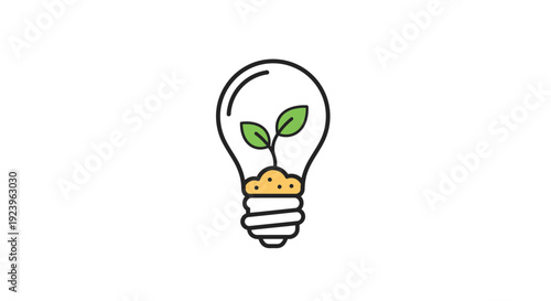 Light Bulb With A Growing Plant