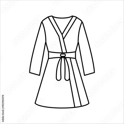 Bathrobe icon. Spa wear symbol designed on a white background