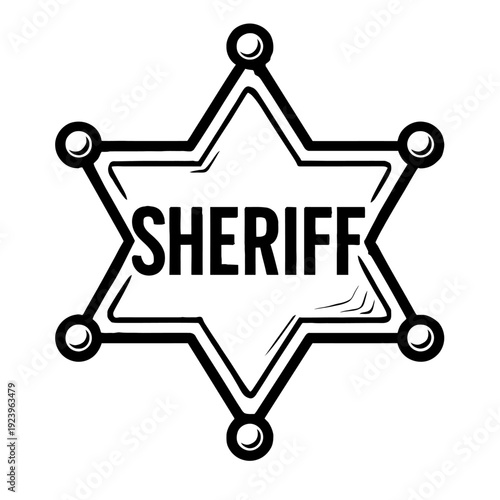 Sheriff Star Badge Vector - Symbol of Law and Order