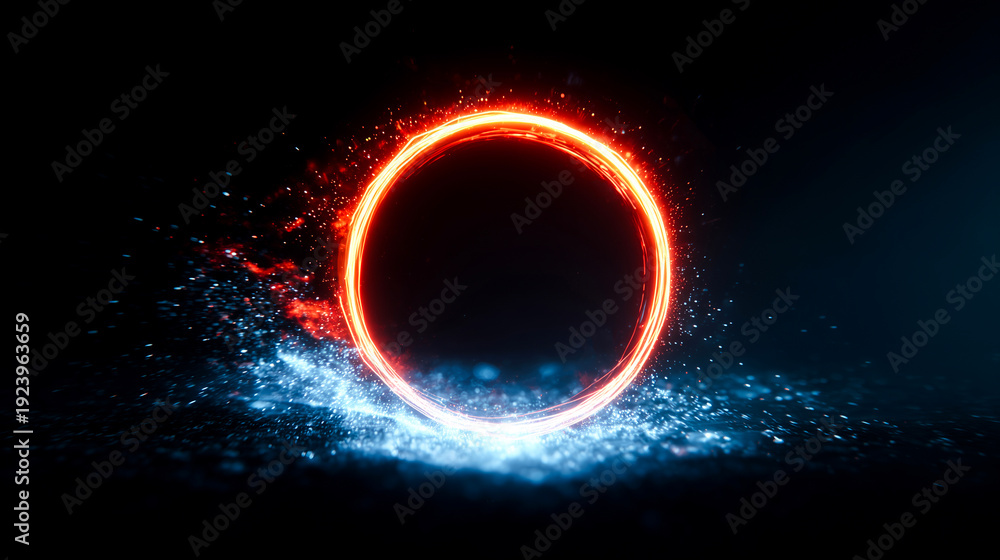 Fototapeta premium 電流エネルギーリング・テクノロジー背景素材（IT・サイバー・エネルギー） 