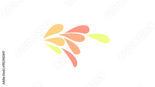 Abstract Pastel Teardrop Splash Vector Illustration on White Background