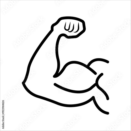 strong arm with muscle show biceps outline icon 