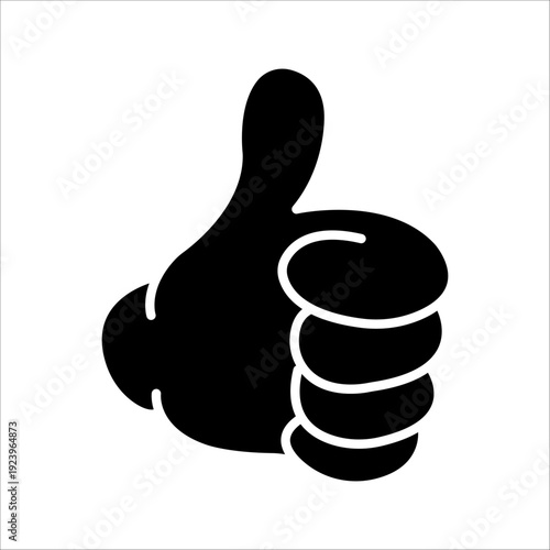 Thumbs up icon. Outline style. Hand gesture, like symbol, approval, agree, positive feedback, vote yes, confirm, success sign, social media interaction. Thin line symbol. Editable stroke.
