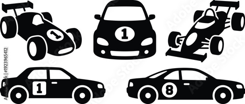 Racing cars and vehicles collection in modern design