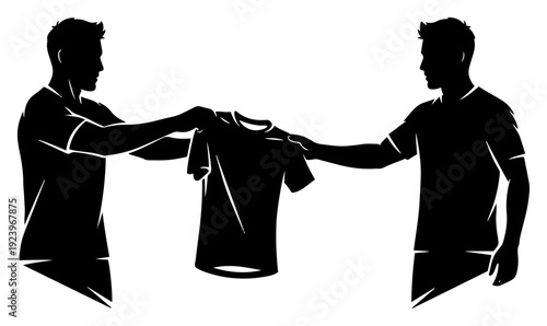 Two soccer players exchanging jerseys in a sign of fair play and sportsmanship