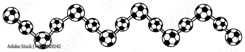 Horizontal zig zag pattern of soccer balls for sports design elements