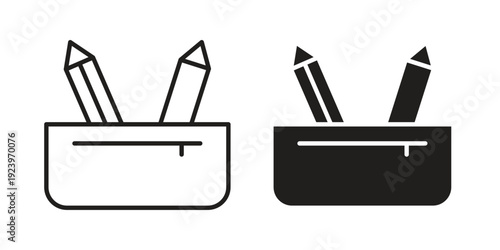 Pencil case icons suitable for infographics, websites and print media and interfaces. Line vector icon.