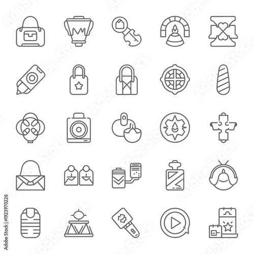 A collection of 20 icons related to travel and tourism