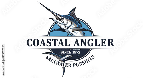 Coastal Angler logo featuring a marlin representing saltwater pursuits and fishing since 1972.
