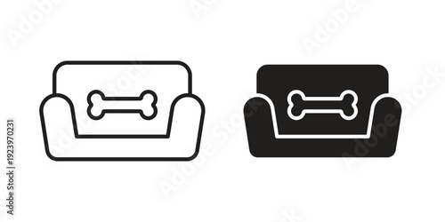 Pet bed icons suitable for infographics, websites and print media and interfaces. Line vector icon.