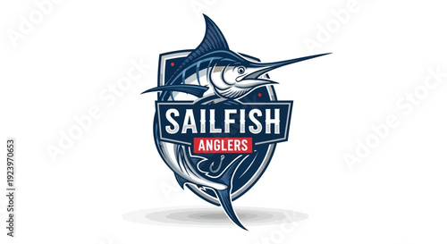 Sailfish Anglers Logo A Striking Emblem of Marine Fishing Excellence.