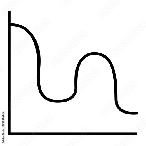 Financial losses vector icon. Revenue decline Illustration sign. Market decline symbol. Economic decline logo.